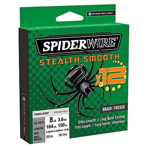 Tresse Spiderwire Stealth Smooth 12 brins 0.33mm 38.1kg fil de peche translucide 150m