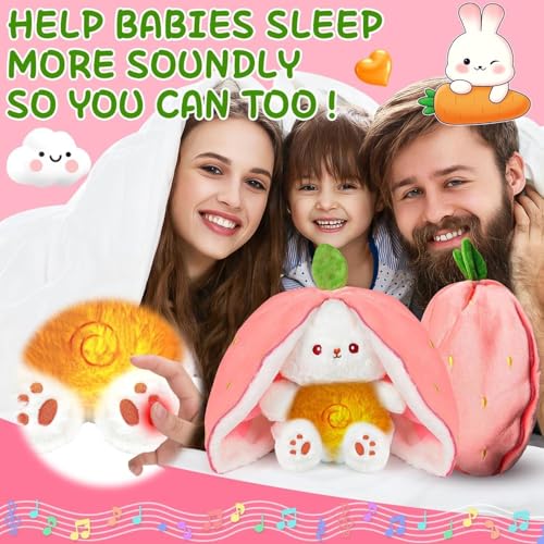 AVS Sleeping Breathing Reversible Bunny 30cm White/Pink - Image 7