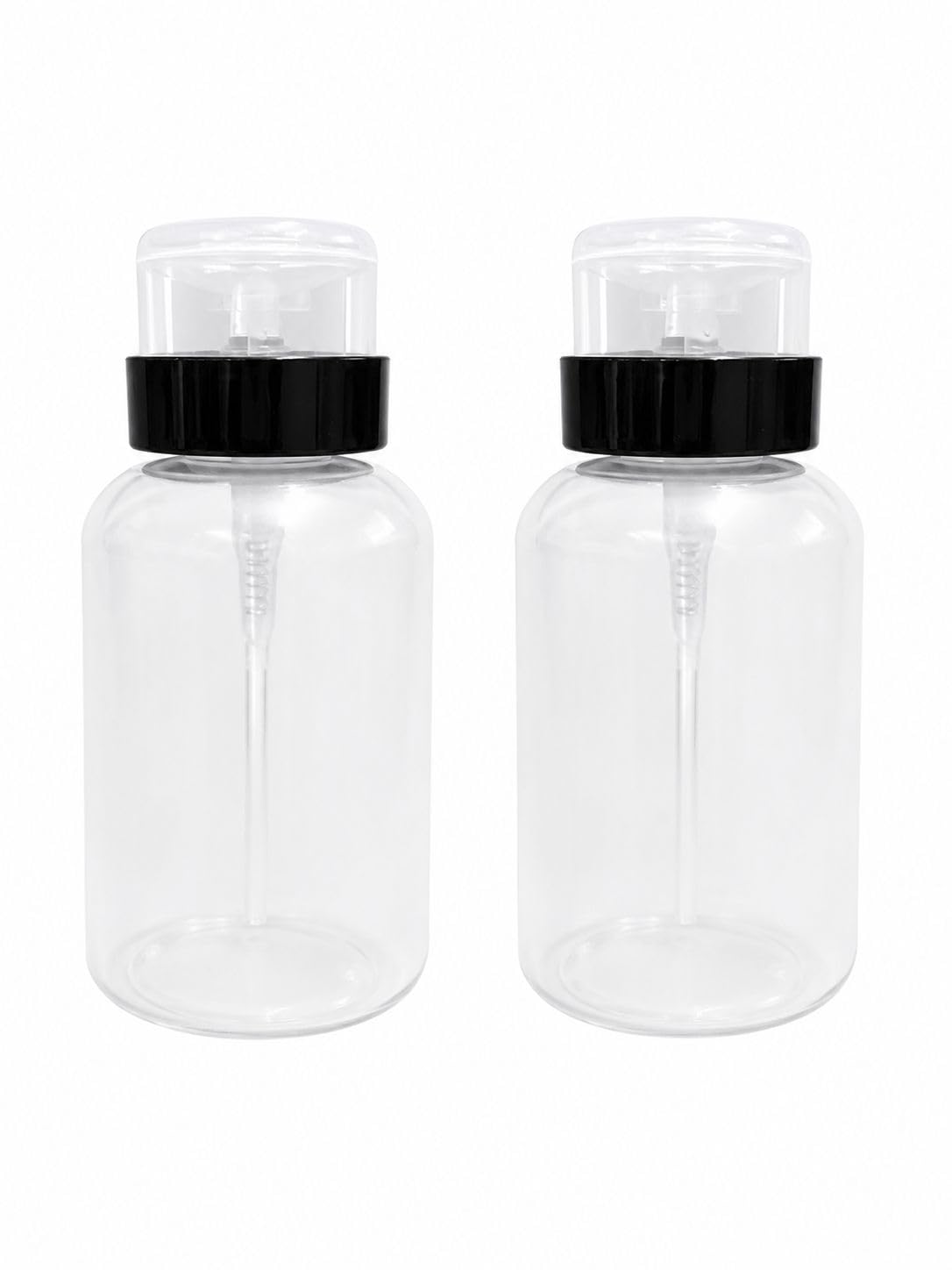 nail polish remover pump dispenser bottle, leak proof push down empty bottle for acetone, nail polish remover & liquid cleanser, refillable pump container for nail art, makeup, salon & home use (pack of 2)