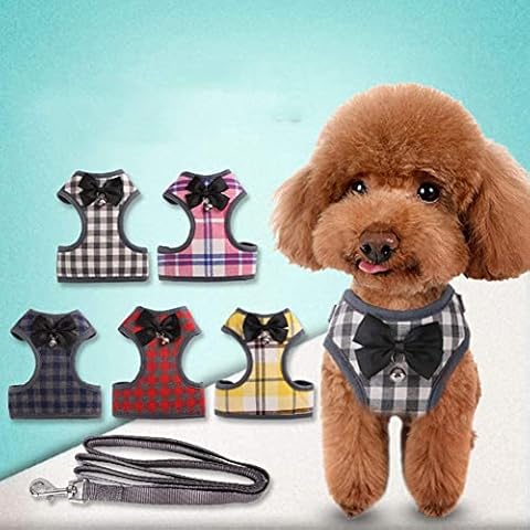 SMDARROY Small Dog Harness and Leash Set, Pet Cat Vest Harness With Bowknot Mesh Padded for Small Puppy Dogs Chihuahua Yorkies Pug Cover