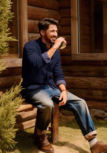 PJ PAUL JONES Mens Cardigan Sweater Button Down Stand Collar Cardigans Long Sleeve Cable Knit Sweaters4