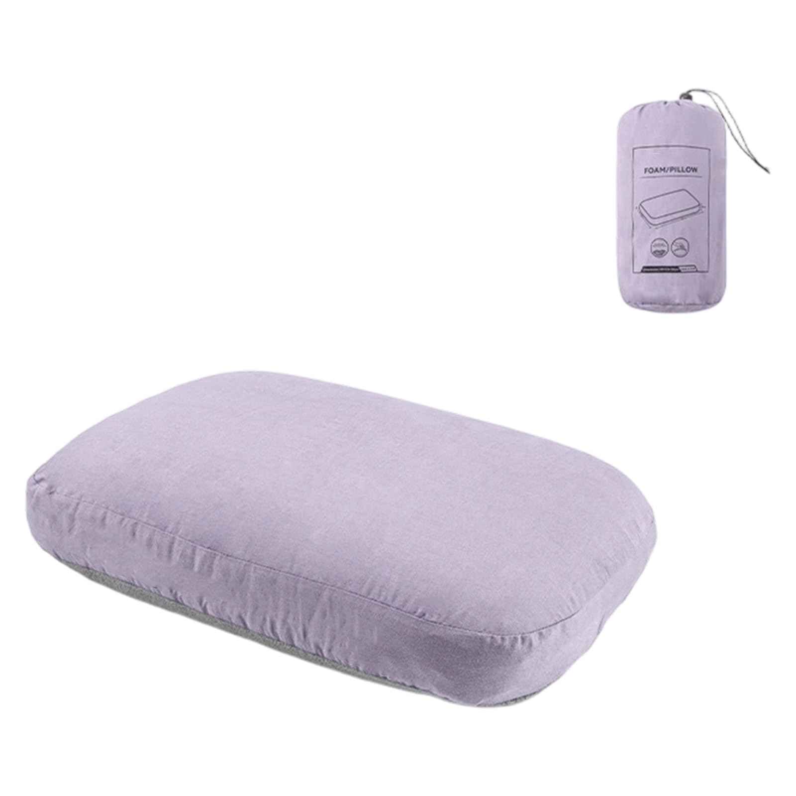 Oreiller de camping pliable en mousse à mémoire de forme compressible à taille minimale avec sac de rangement pour sacs à dos et valises, oreiller d'extérieur