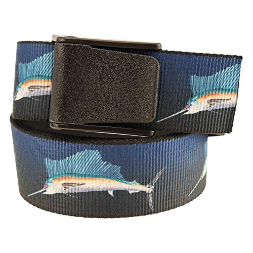 Thomas Bates Titan Outdoor Hunting Fishing Pattern Web Belt 5 Year Guarantee Made In The Usa (Sailfish, Adult Size) #TOP1