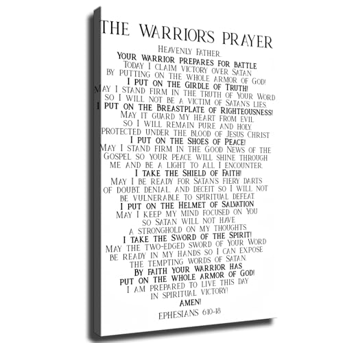 Recopilación de Impresiones sobre lonas disponible en línea para comprar. 44 Póster de oración del guerrero de Dios sobre la armadura de Dios EPHESIANS 6-10-18 en lona enmarcado para pared, impresiones artísticas para sala de estar y recámara (12 x 18...