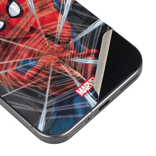 Skinit Decal Phone Skin Compatible with Google Pixel 9 Pro XL - Officially Licensed Marvel Spiderman Web Throw Design