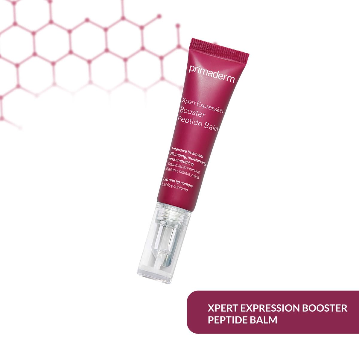 PRIMADERM – XPERT Expression Booster Peptide Balm 10 ml | Bálsamo voluminizador y rellenador de labios | Suaviza arrugas del contorno | Estimula ácido hialurónico | Hidratación intensa y firmeza