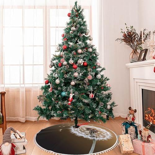 Tapis de sapin de Noël avec pompons cadeau idéal pour les fêtes - 7