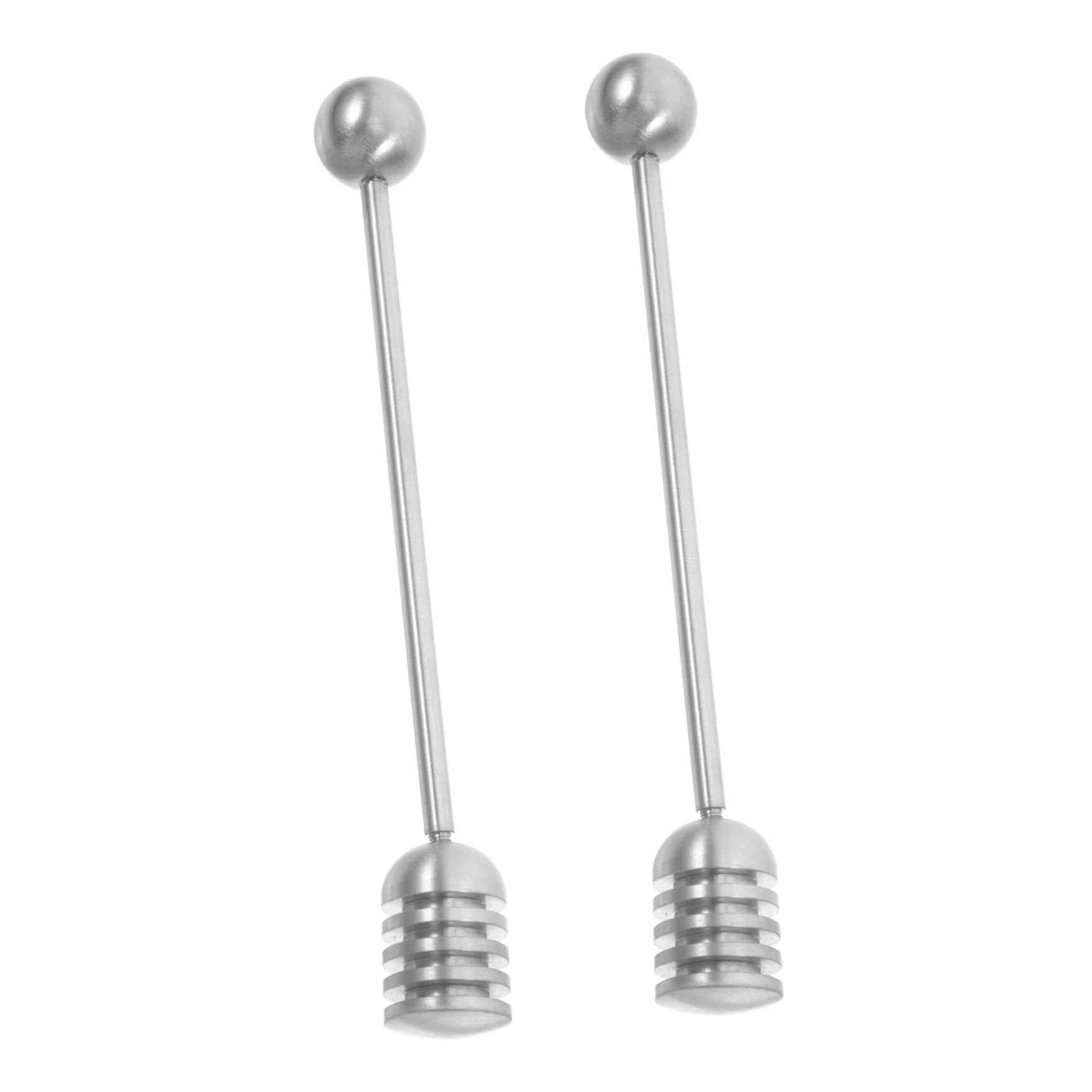 Healifty 2pcs Stainless Steel Honey Mixing Spoon Reusable Honey Stirrer with Straight Handle for Tea Coffee Jam Daily Use Elegant Design and Easy to Clean