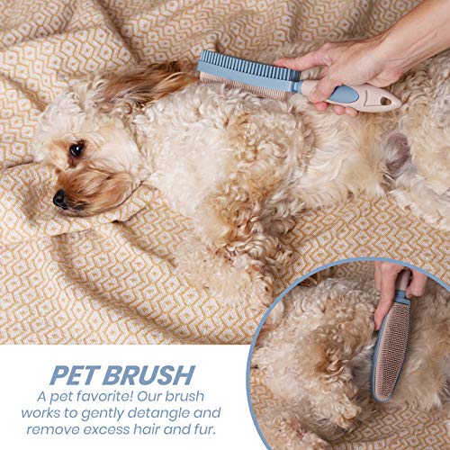 Pet Hair Removal Rubber Broom With Built In Window Shower Squeegee , 2 In 1 Floor Brush, Carpet Cleaner, 29 To 52 Inch Adjustable Handle, Includes One Rubber Hair Brush By Elitra Home #TOP5