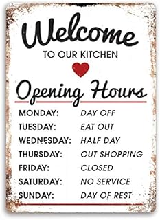 Welcome to Our Kitchen White Metal Wall Sig...,