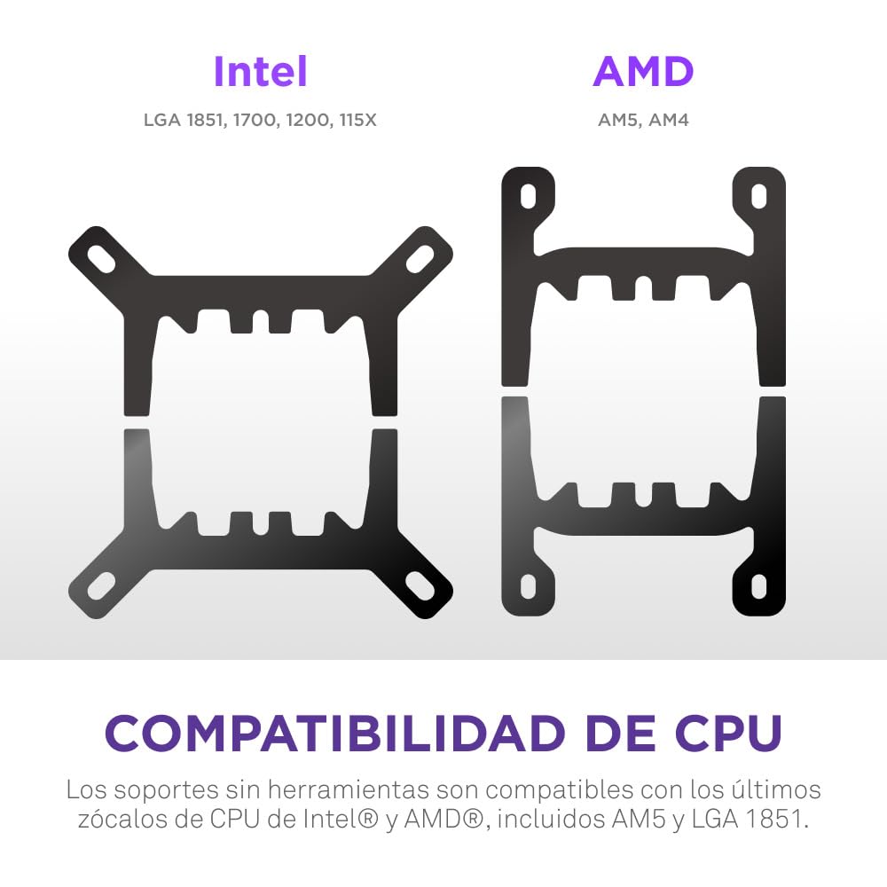 NZXT Kraken Plus 280 – Refrigeración líquida AIO para CPU – Radiador de 280 mm – 2 Ventiladores F140P – Pantalla LCD Cuadrada de 1,54" – AMD® AM5, AM4 – Intel® LGA 1851/1700, 1200/115X – Negro — view 8
