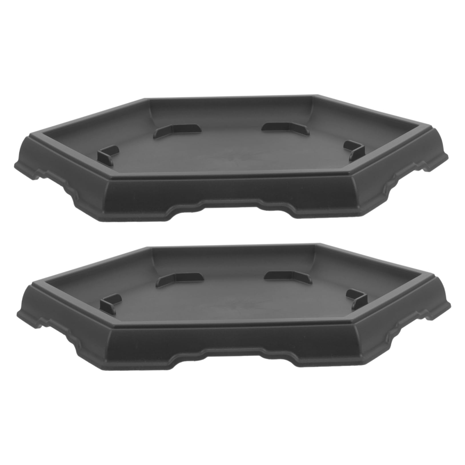 BESTonZON 2Pcs Hexagonal Plant Saucers Durable Flower Pot Trays for Use Water Drainage Trays to Keep Floors Clean and Tidy for Bonsai Succulent Pots
