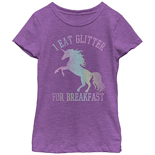 LOST GODS Girls' Unicorn Breakfast Graphic T-Shirt
