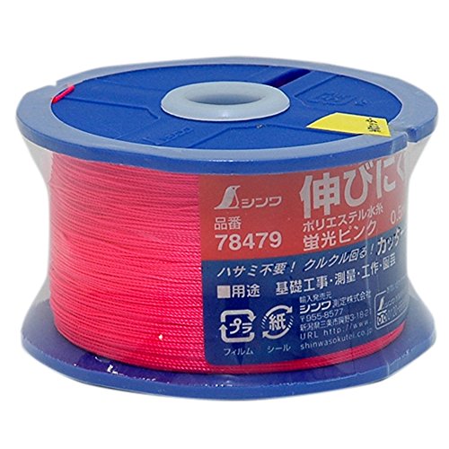 Shinwa Sokutei 74879 Hilo de agua de poliéster, carrete, rosa fluorescente, línea fina, 0.5 mm, 500 m miniatura 2