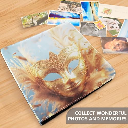 Álbum de Fotos Autoadhesivo DIY Scrapbook Carnival Máscara Dorada Mardi Gras Encuadernador de 3 Anillos Álbum de Fotos 40 Páginas 8x10 para Recuerdos miniatura 5