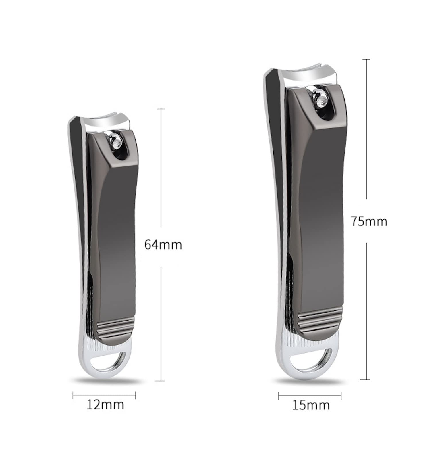 EWANTO 100x 2er Nagelknipser - Set Nagelschneider für Finger und Zehnnägel Männer und Frauen im schwarzen Samtsäckchen schwarzen Säckchen Set Nagelschneider Nagelzwicker 2 verschiedene Größen