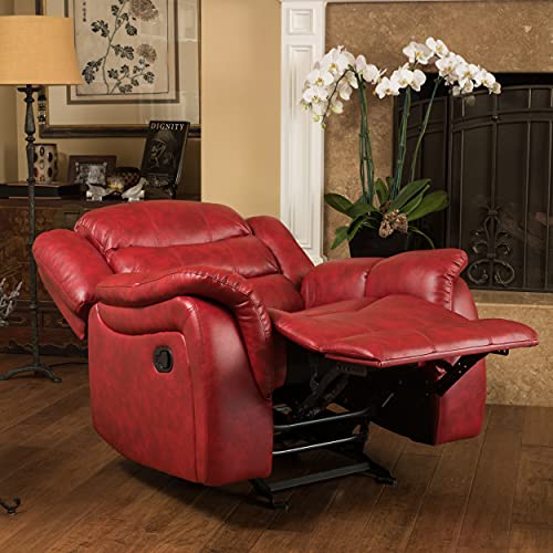 Sillón reclinable piel rojo miniatura 5