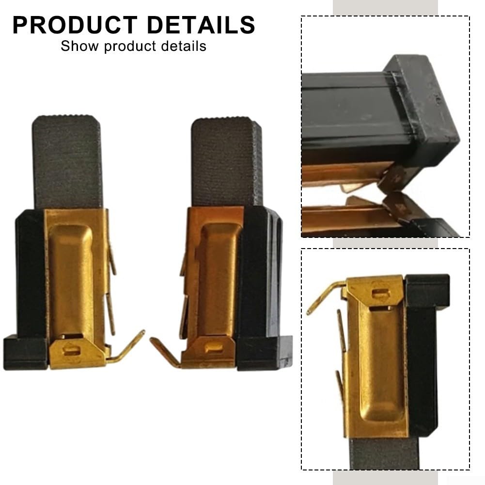 Spazzole di Carbonio, Set di spazzole di Carbone di Ricambio for Sega Circolare Bosch GKS65 2610925372, Oro Nero, Confezione da 2