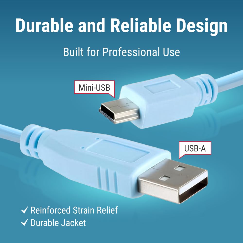 Cavo Console USB RiteAV 1,8 M – Da USB-A A Mini-USB-B (rollover) Per Router E Switch Cisco (CAB-Console-USB) - 2