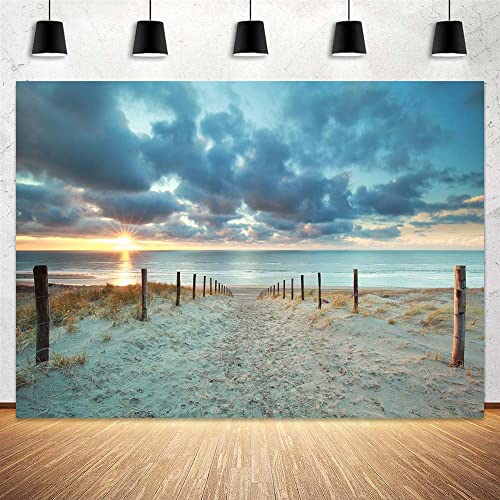 Fondo Fotográfico Playa Azul 7x5FT miniatura 5