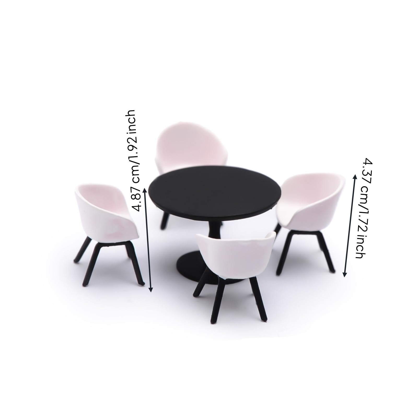 5 Pièces Table à Manger Miniature | Style Contemporain Épuré, s Table Miniature Chaises, Ordonné, Collectionneurs, Échelle 1-18
