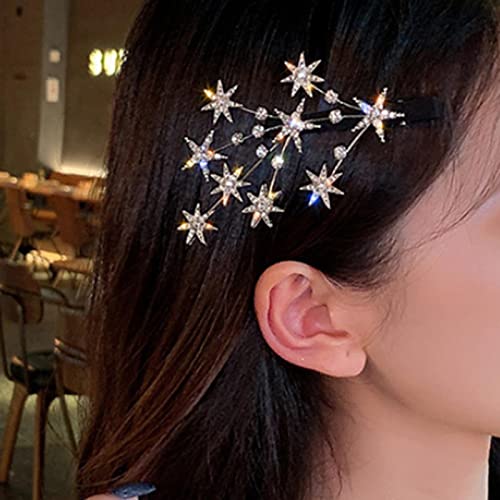 Pasador de pelo de estrella anticaída para sujetar flequillos largos