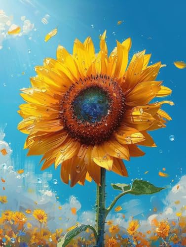 Kit Peinture Diamant Tournesol : Le Cadeau Créatif Idéal en 40x50cm