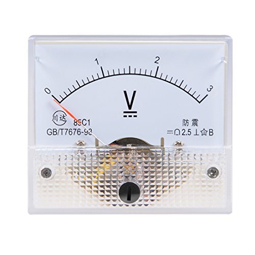 Image of uxcell DC 0-3V Analog Panel Voltage Gauge Volt Meter 85C1 2.5% Error Margin