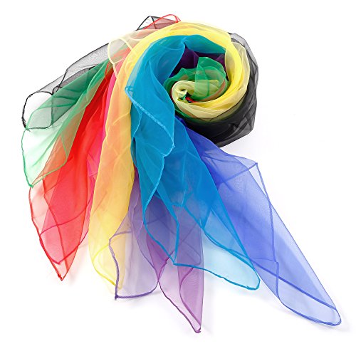 Hamimelon Pañuelos de Malabares Pañuelos de Baile Malabarismo Pequeño Seda Bufandas Danza Niño Adulto Actividades Fiesta Decoración de Hogar Bolso Vestido 70x70cm(10 Piezas)