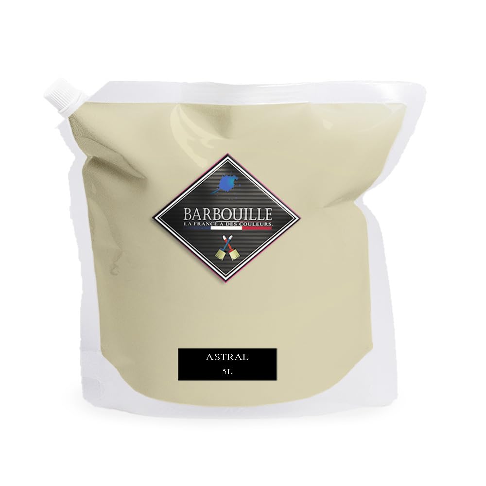 Peinture Acrylique Beige Lin Astral - Aspect Satin - Peinture Mur, Plafond, Boiserie & Balcon - Lessivable - Séchage En 30 min - COV A+ - Fabriquée En France - 5 L - BARBOUILLE