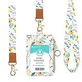ID Badge Holder with Lanyard, Retractable Badge Holders Reels with Lanyards Adjustable for Women Kid