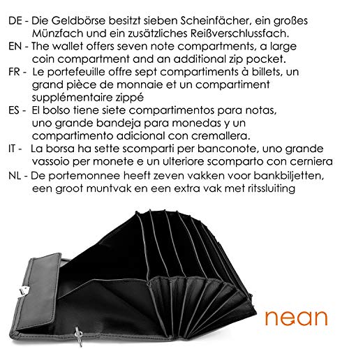 nean Kelner-taxi-geldbeurs met holstersteekzakje en ketting, zwart, Uniseks, Klassiek - Image 7