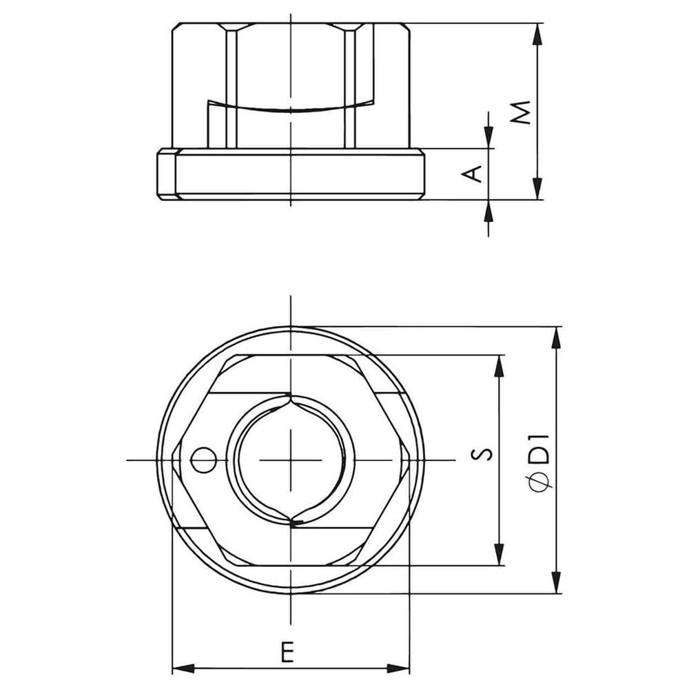 AMF Tuerca TWINNUT no.6333SB tamaño M6 con collar AMF
