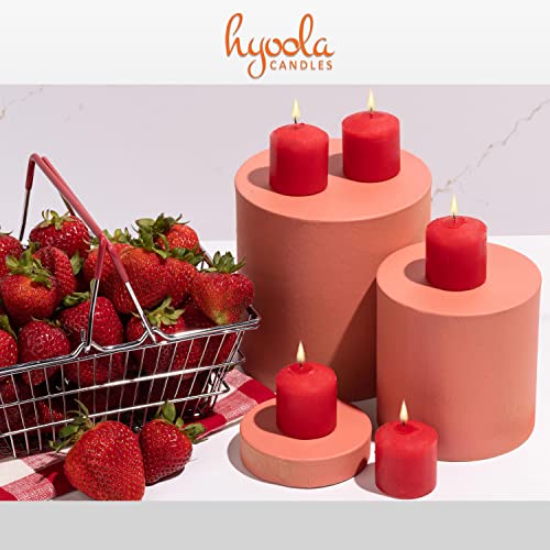 Image of HYOOLA Scented Votive Candles - Strawberry Votive Candles -12 Hour Burn Time - 9 Pack - European Made