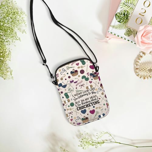 In My Head I Am Thinking About Crocheting Gift Crochet Gift Yarn Crocheter Gift Knitting Crossbody Bag4