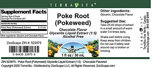 Miniatura 2 de Poke Root (Pokeweed) - Extracto líquido de glicerita (15), sabor a chocolate (1 oz, ZIN 523975), paquete de 2
