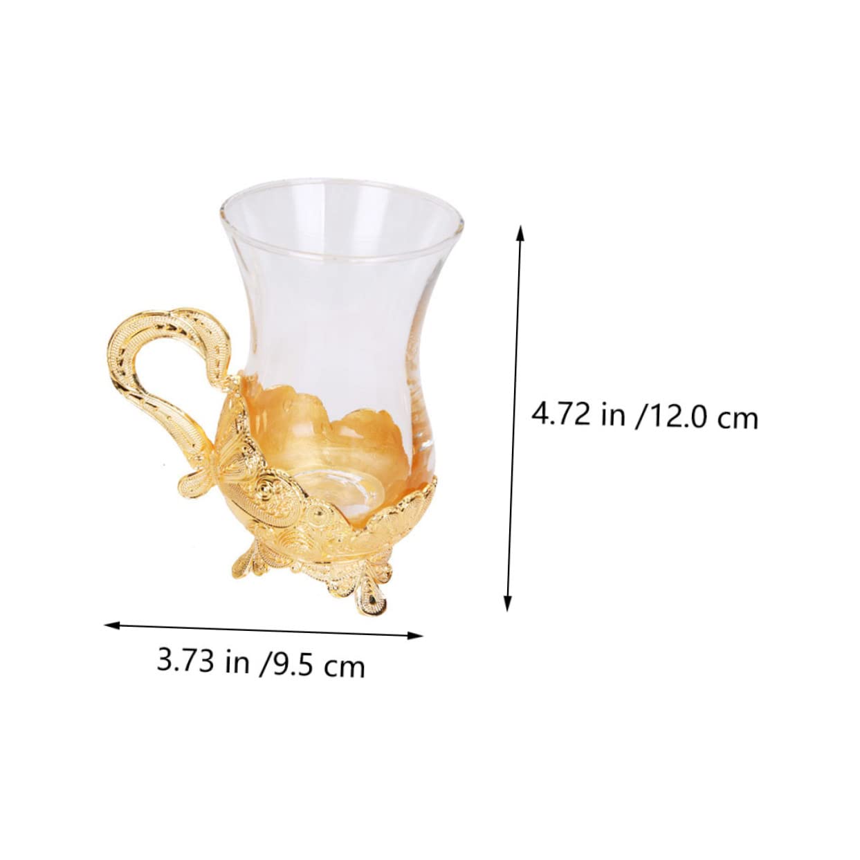 GLEAVI Juego De 3 Tazas De Vidrio De Aleación De Zinc Taza De Café Con Platillo Tazas Y Platillos Taza De Café Taza De Café Taza De Té Y Taza De Té