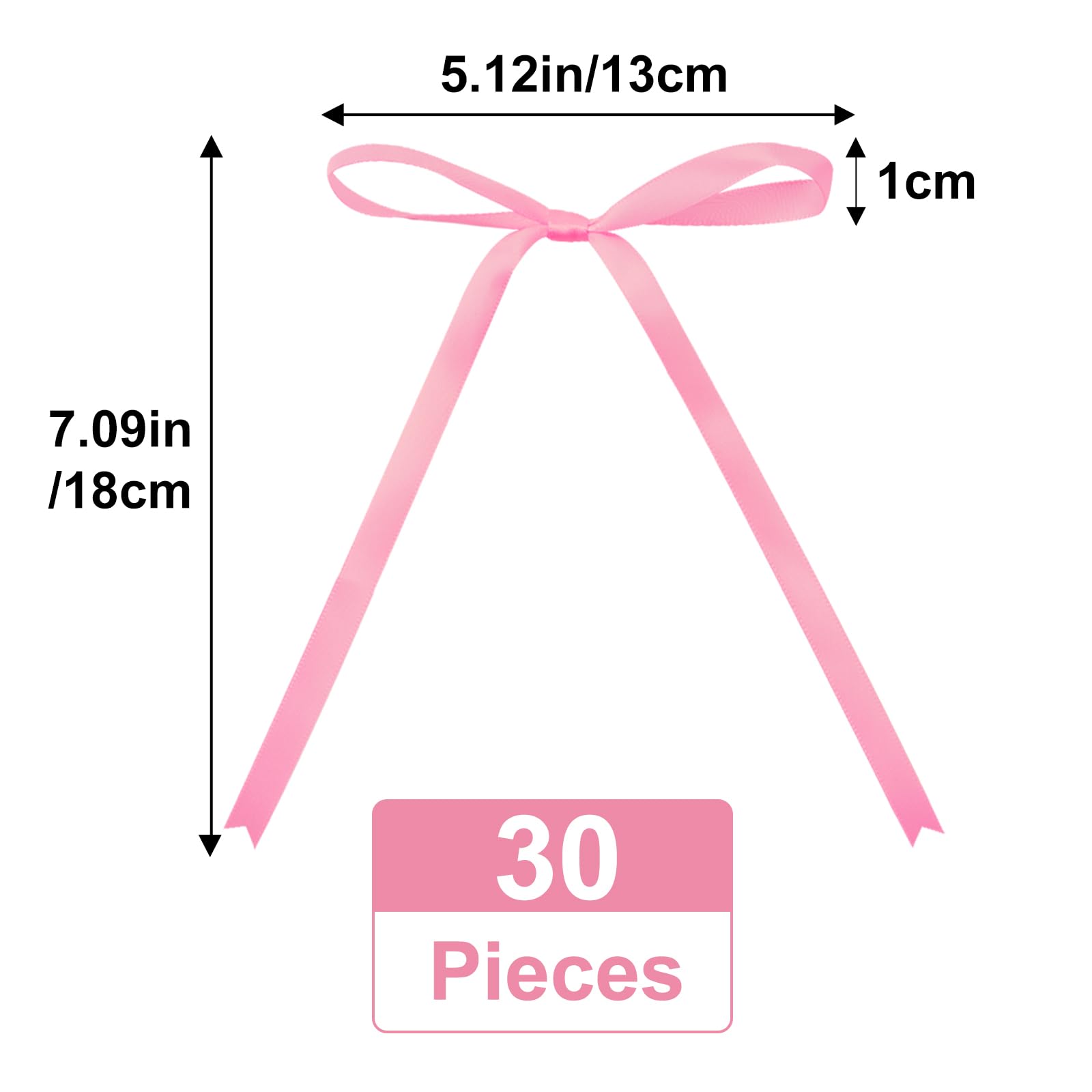 Fiocchetti In Raso Bianco - 30 Pezzi 13x18 Cm, Per Matrimoni, Regali E Decorazioni Natalizie