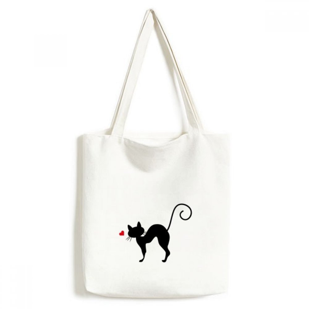 Tote bag grand format motif chat silhouette sac cabas tissu pet lover design