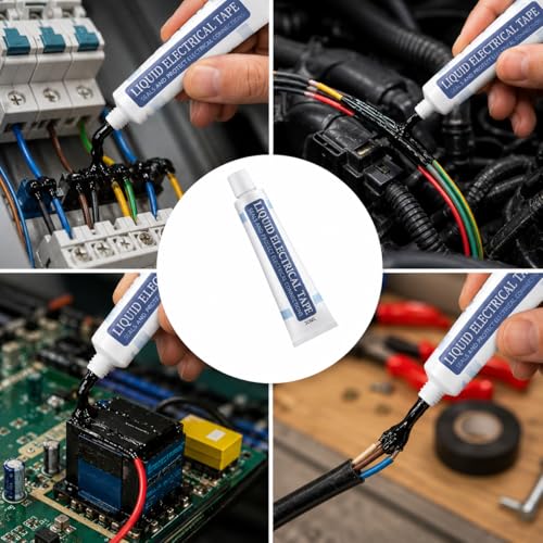 Image of Liquid Electrical Tape 30ml Waterproof Wire Sealant | High Temperature Insulation Coating for Cable Connections and Circuit Repair | Protective Electrical Sealing Paste