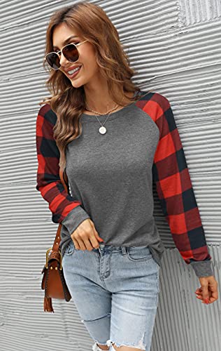 Image of Aifer Womens Long Sleeve Shirts Crew Neck Pullover Sweatshirt Pattern Raglan Casual Tunic Tops