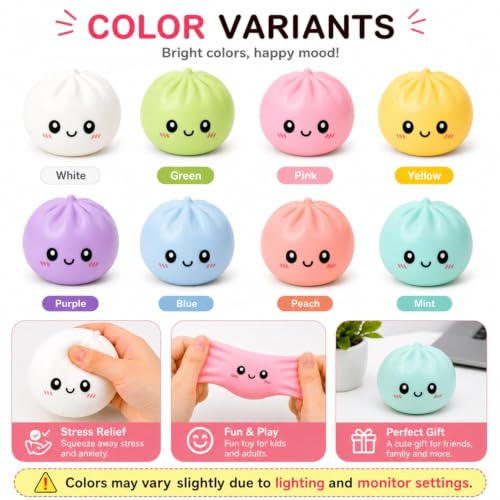 Image of Dumpling Squishy Mystery Box | Cute Big Squishy Dumpling Stress Ball | Fidget Sensory Toy for Adults Anxiety Relief Cute Big Squishy Dumpling Stress Ball Squishy Dumpling Squishy Stress Relief