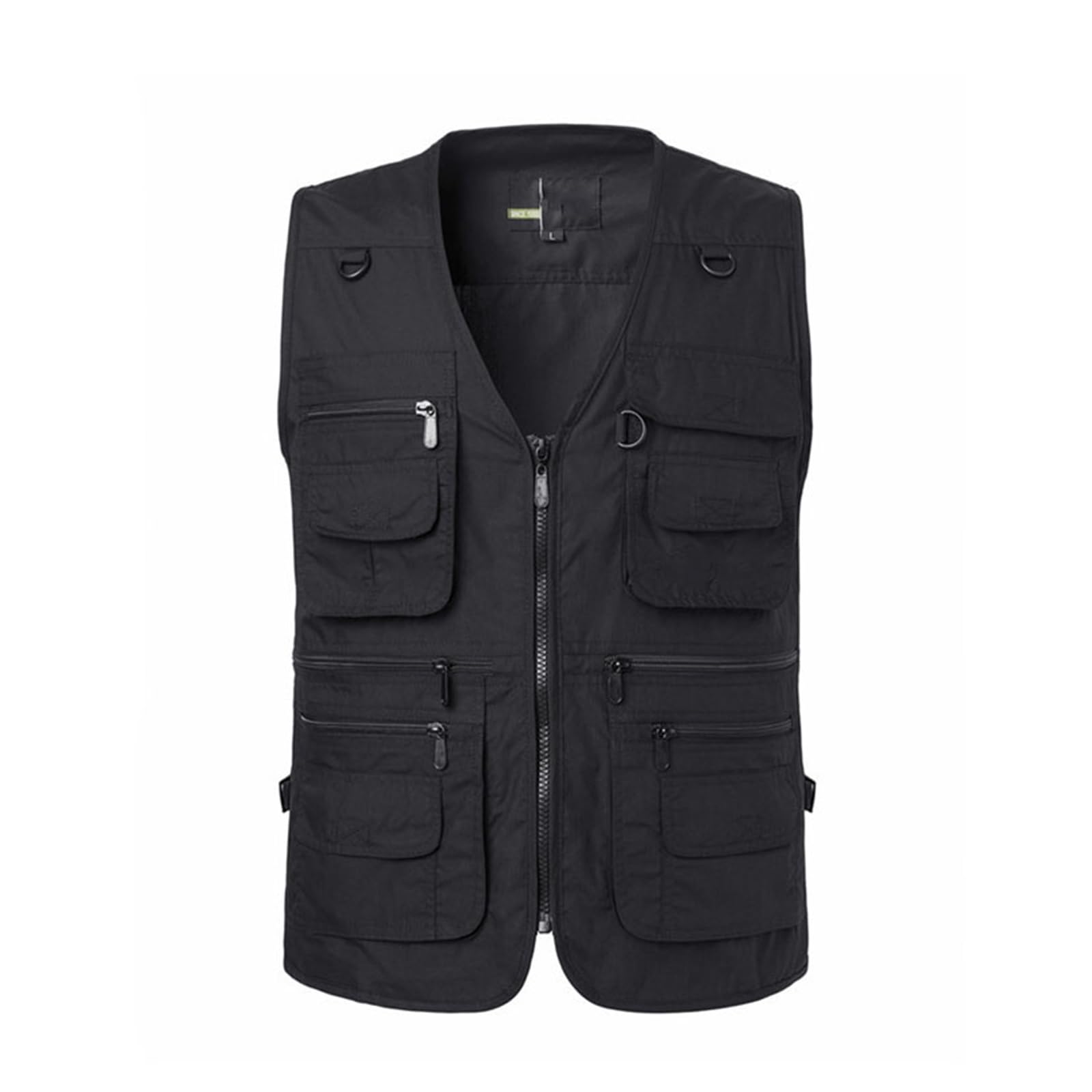 CLSQLXYJZC Gilet Multitasche Da Uomo, Gilet Cargo Casual Senza Maniche Con Scollo A V Multitasche In Rete Traspirante Con Cerniera Per Uomo, Utility Da Viaggio Trekking Tasche, Per Fotografia