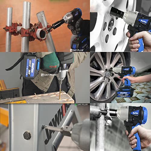 3 in 1 Akkuschrauber + Akku Schlagschrauber + Akku Bohrschrauber, 420Nm Elektroschrauber, 18V 6,0Ah Akku, LED… – Bild 8