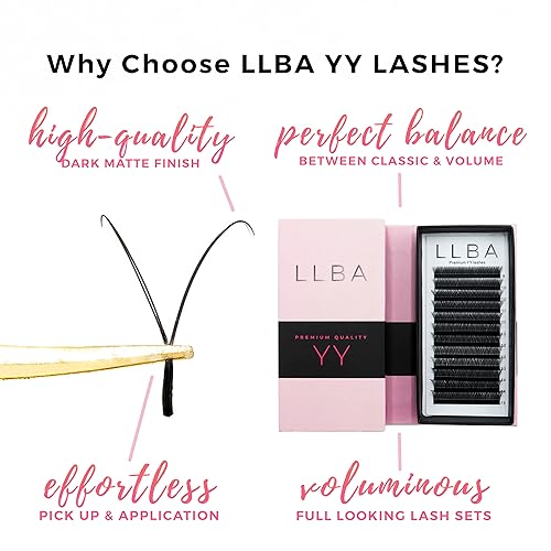 LLBA YY Eyelashes Extensions, 2D Fans Volume Eyelashes D Curl 0.07mm Thickness 13mm Length, Full Fluffy Volume Look - Image 3