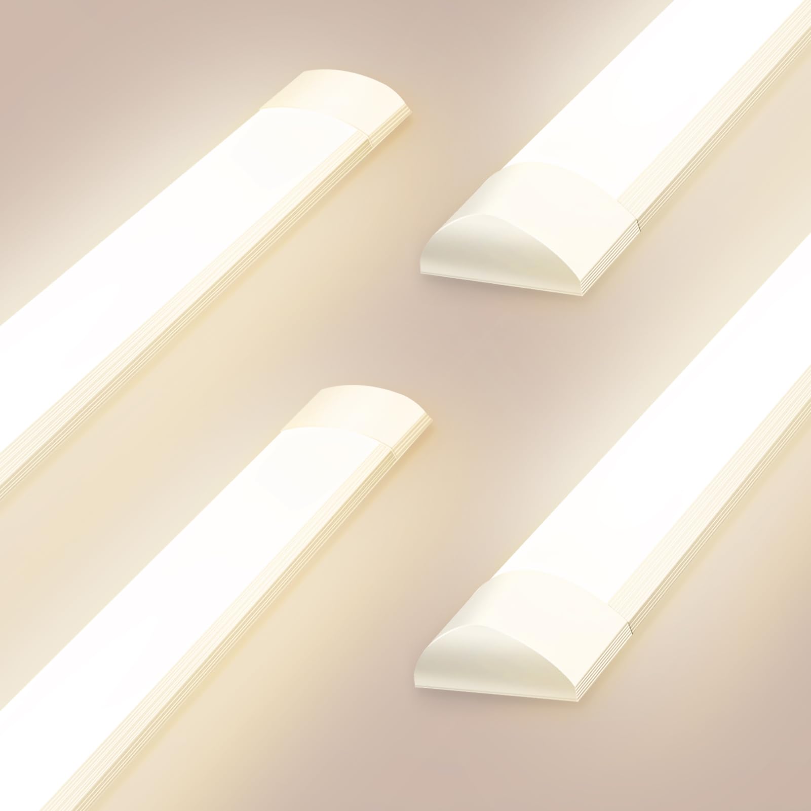 Viugreum 4 Packs 4FT LED Batten Light 40W, 115cm Office Ceiling Tube Lights, 4000K Neutral White, 180 °Beam Angle, Low Profile Ceiling Light Strip for Home, Workshop, Kitchen, Garage, Warehouse