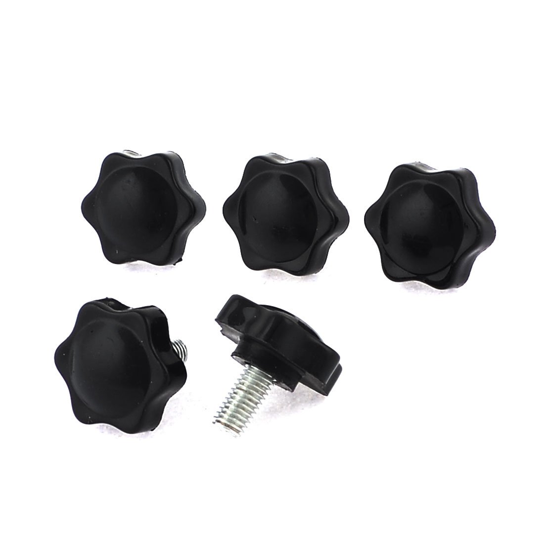 Sourcingmap 8mm x 15mm Male Thread Pentagram Head 30mm Height Clamping Knob 5 Pcs
