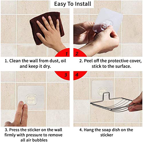 Image of HOKIPO Magic Sticker Series Self Adhesive Stainless Steel Soap Holder for Bathroom Wall - Pack of 1 (Model -AR3171)