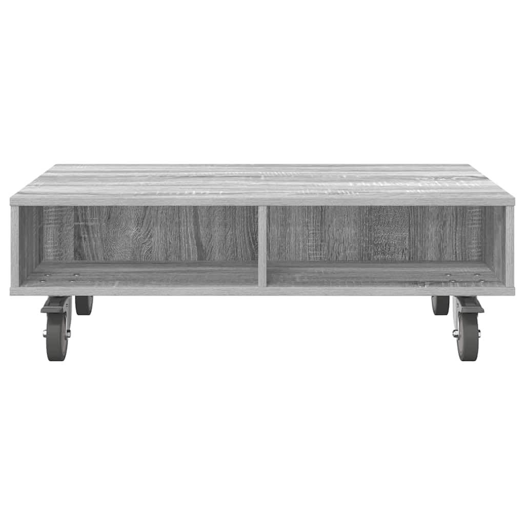 Genérico - Mesa auxiliar con ruedas (90 x 50 x 30 cm), color gris | Madera De Ingeniería Duradera, 2 Ruedas Cerradas, Mesa De Noche O Salón