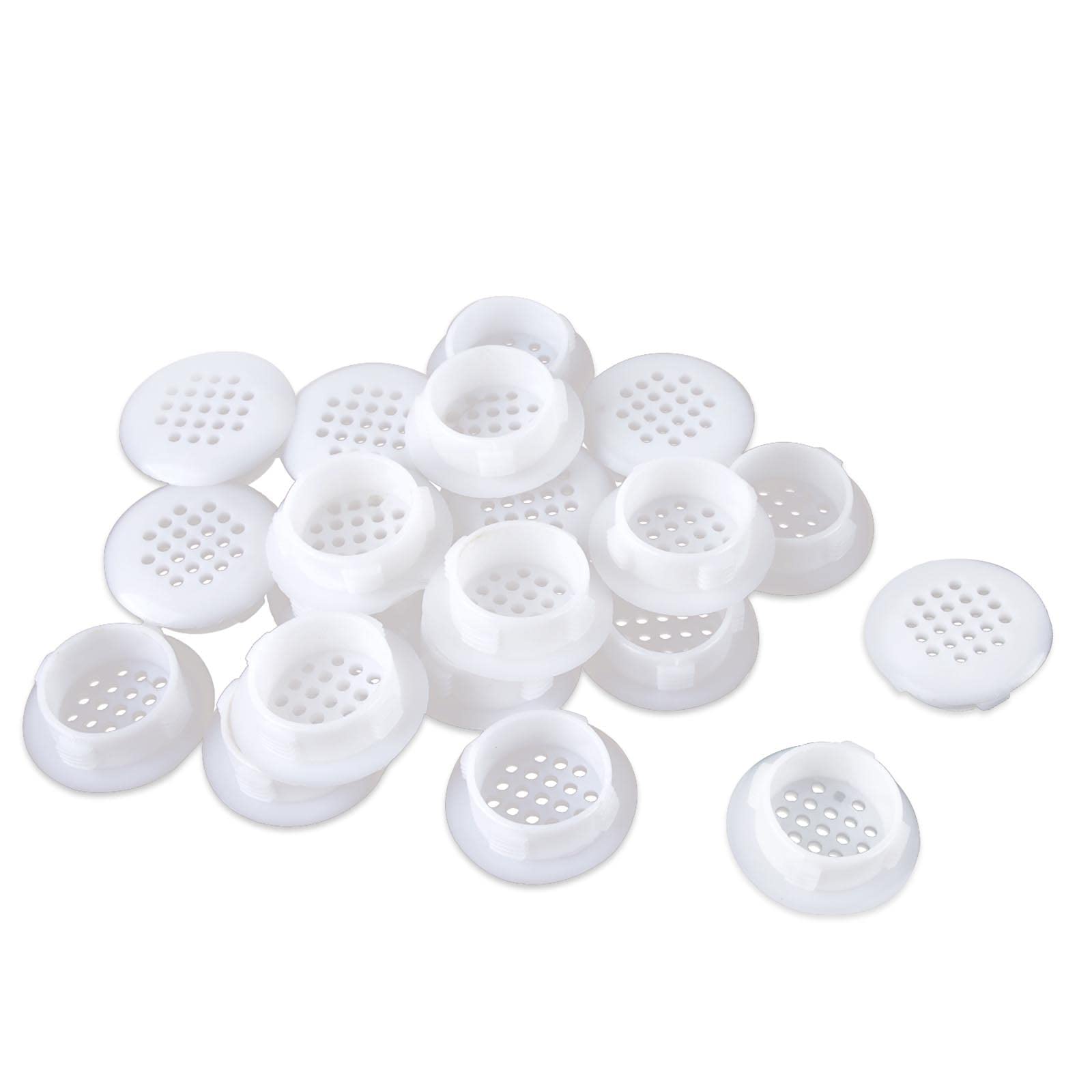 AWAVM 20PCS Soffit Vents, Mesh Vent Covers for Shoe Cabinets 30mm Round Plastic Vent Holes, Air Vent Holes